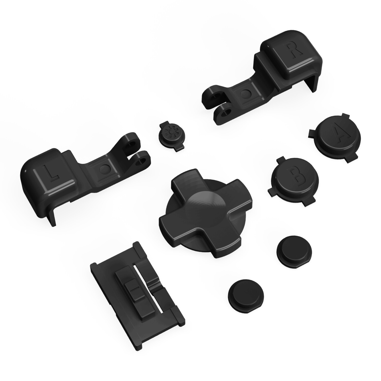 Game Boy Advance SP Buttons (Solid Black)