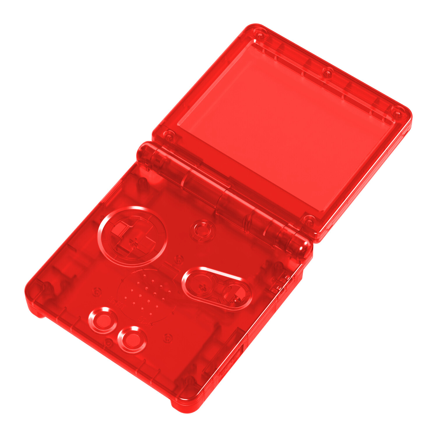 Gehäuse (Clear Red) für Game Boy Advance SP