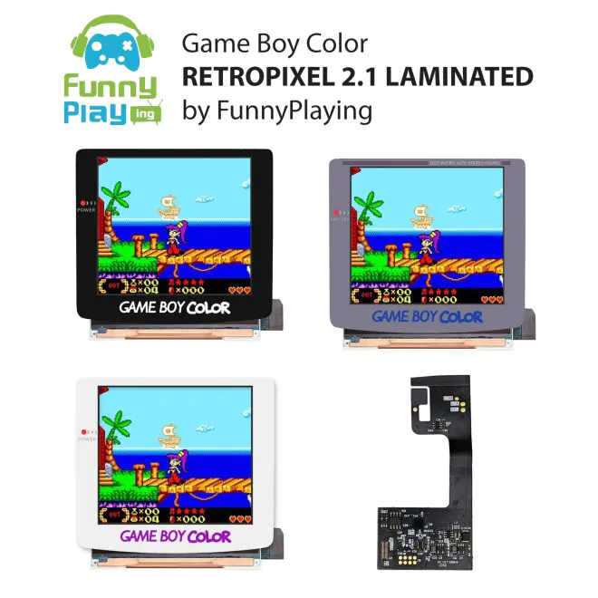 FunnyPlaying RetroPixel V2.1 Laminated IPS Kit for Game Boy