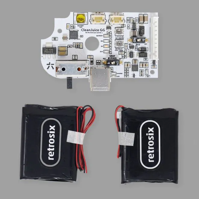 retro six SFCシェル CleanJuice GBA用バッテリーセット CleanJuice Game Gear Rechargeable USB-C Battery Module