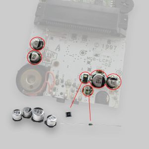 Service Kit Capacitors & Fuses Recap 6-piece for Game Boy Pocket