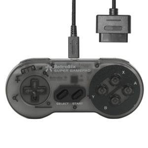 Controller "Super GamePad" (Transparent Schwarz) für Super Nintendo