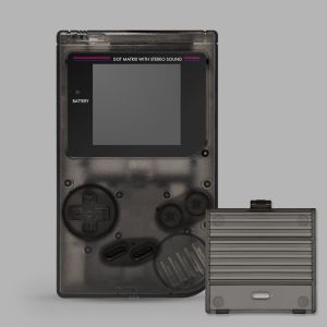 RetroSix Gehäuse Set USB-C & IPS Ready für Game Boy Classic (Schwarz Transparent)