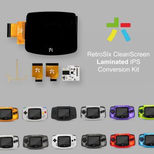 RetroSix CleanScreen LAMINATED IPS Upgrade Kit + Gehäuse Set für Game Boy Advance