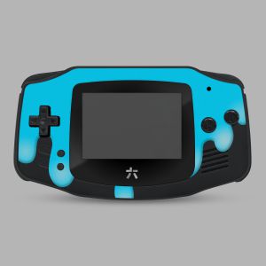 RetroSix IPS UV-Printed Gehäuse Set für Game Boy Advance (Paint Spill Cyan)