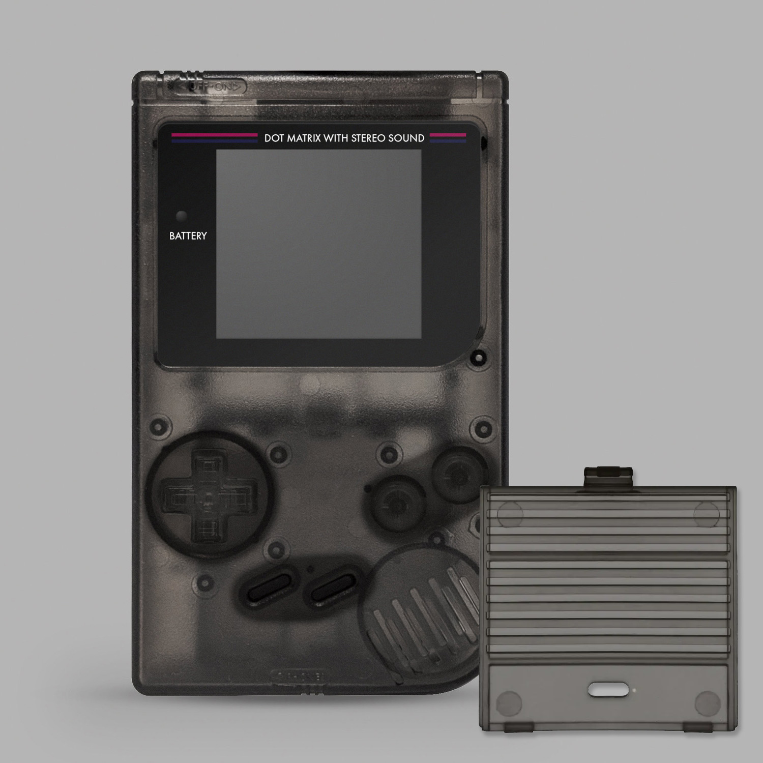 RetroSix Gehäuse Set USB-C & IPS Ready für Game Boy Classic (Schwarz Transparent)