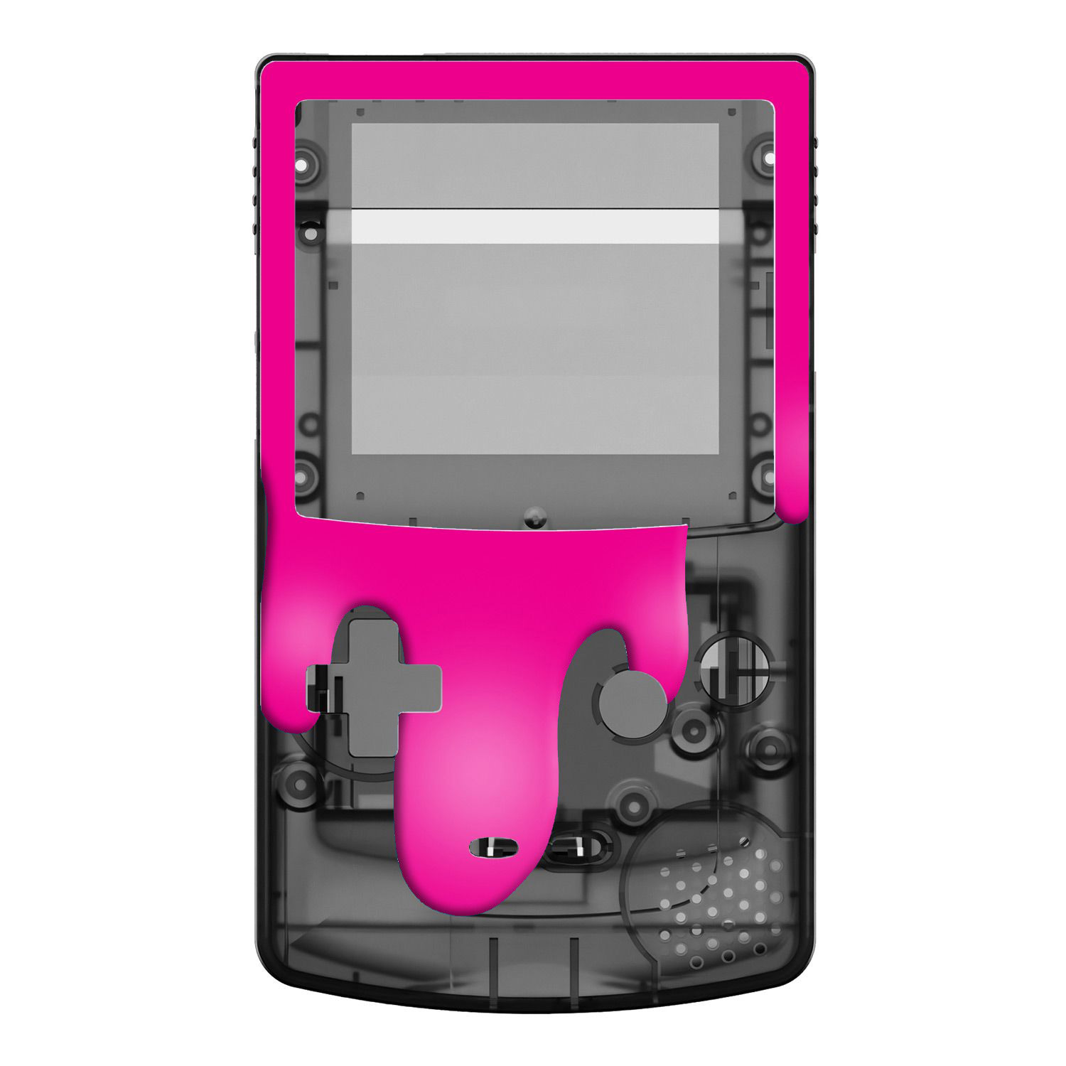 UV-Druck Gehäuse IPS Q5 für Game Boy Color - ABVERKAUF (Paint Spill Magenta)