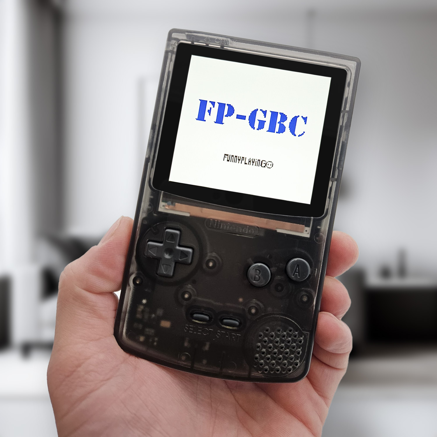 FunnyPlaying FPGBC Console con chip FPGA, XL IPS e Bass Boost (nero trasparente)