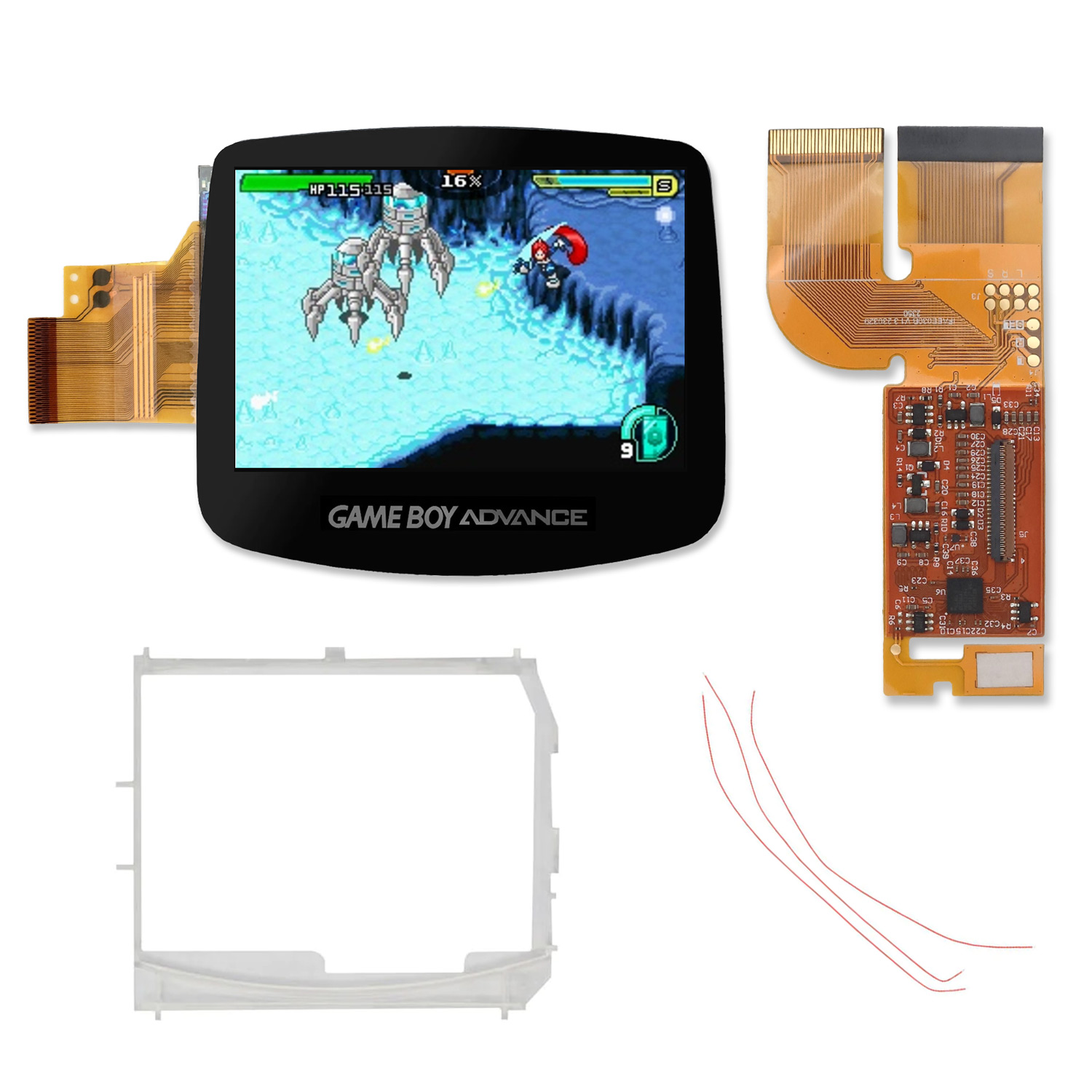Game Boy Advance IPS 3.0 gelamineerde kit (Zwart)