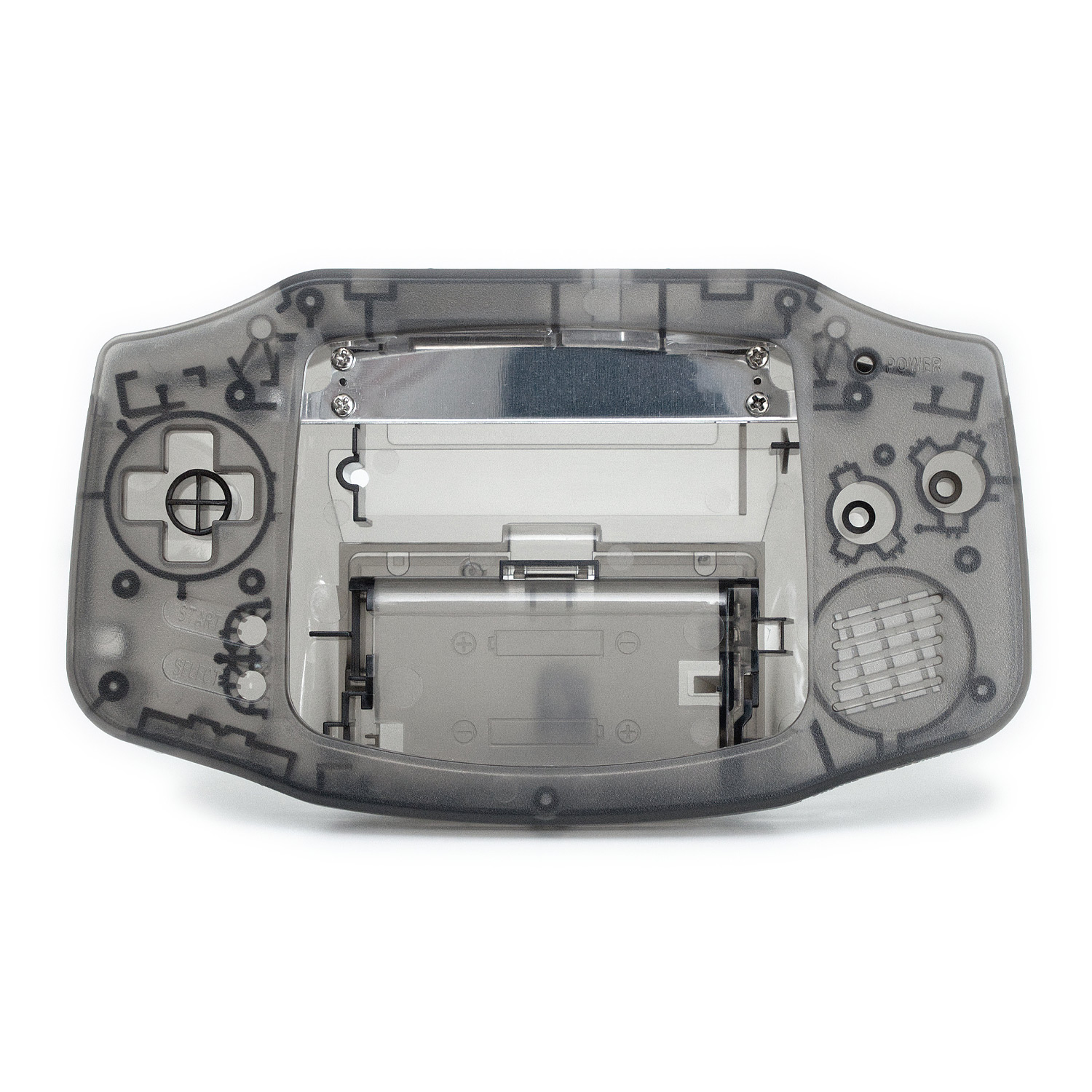 Gehäuse für CleanScreen Laminated Kit (Clear Black) für Game Boy Advance
