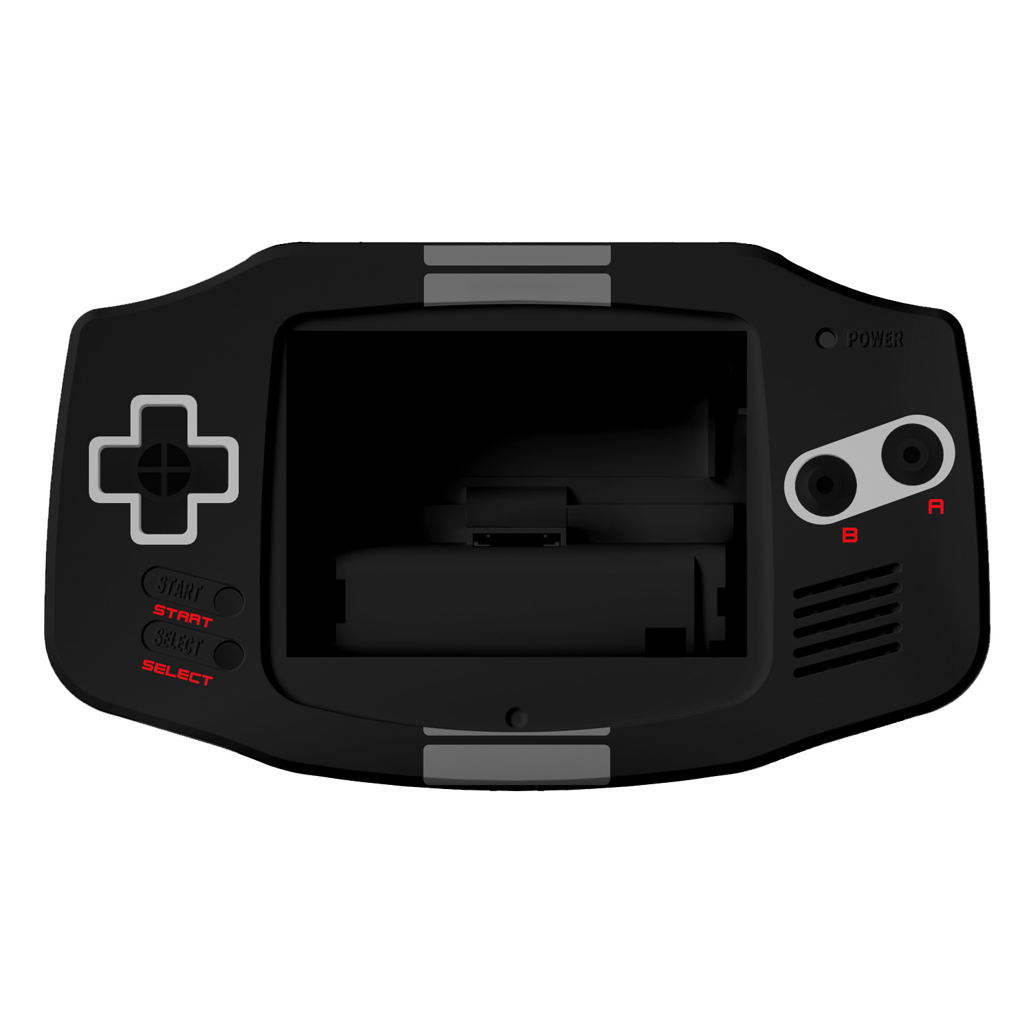 Gehäuse (NES Black) für Game Boy Advance