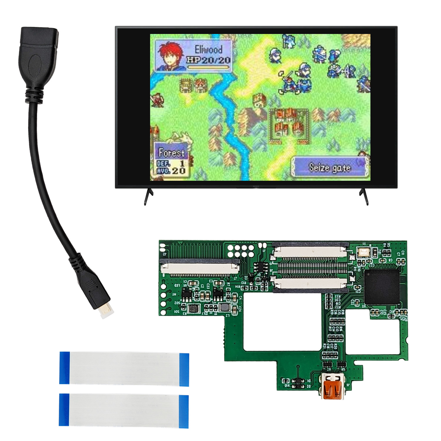HDMI Mod Kit (40 Pin) für Game Boy Advance