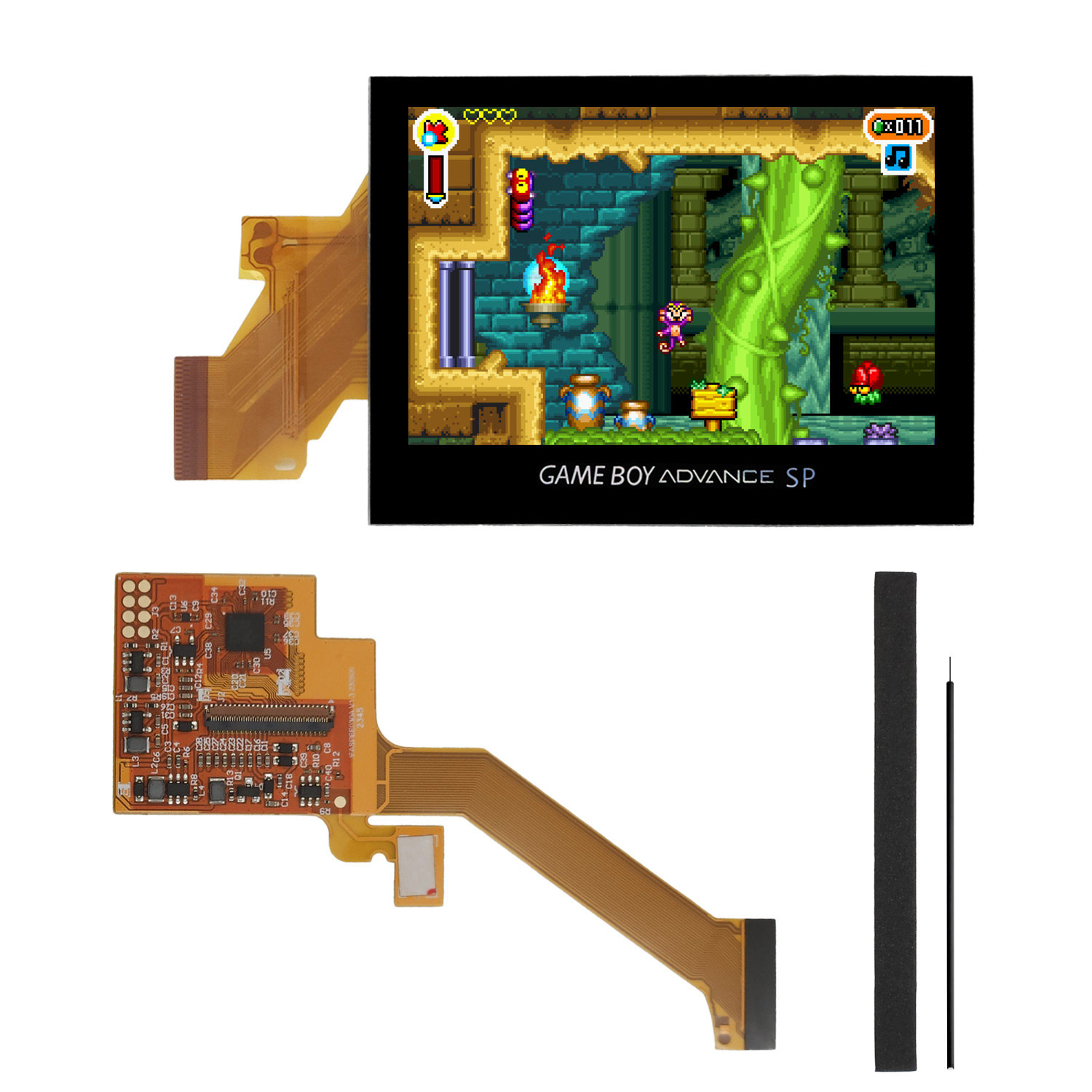 Game Boy Advance SP IPS 3.0 LCD Kit (Schwarz)