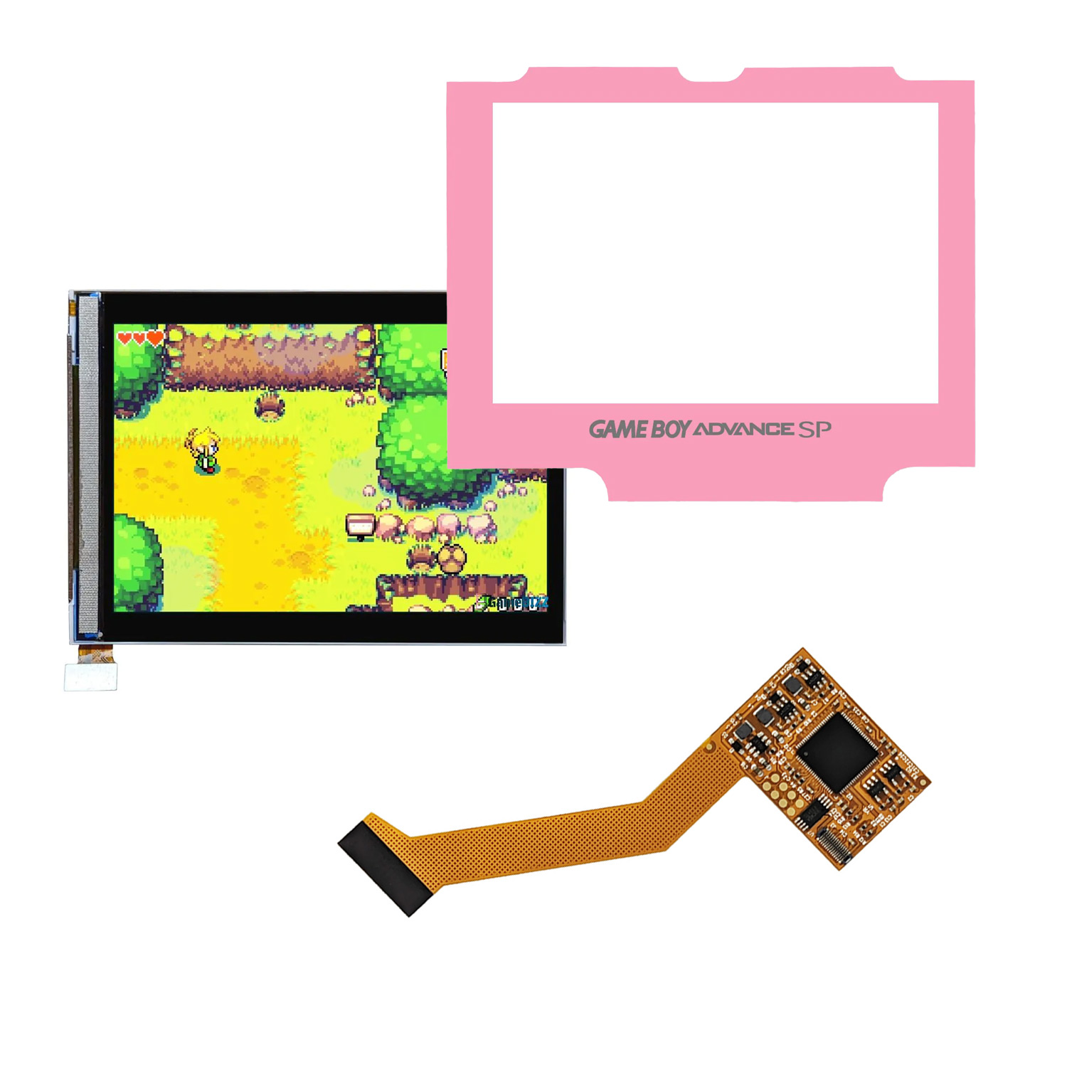 Game Boy Advance SP IPS V2 LCD Screen Kit (Pink)