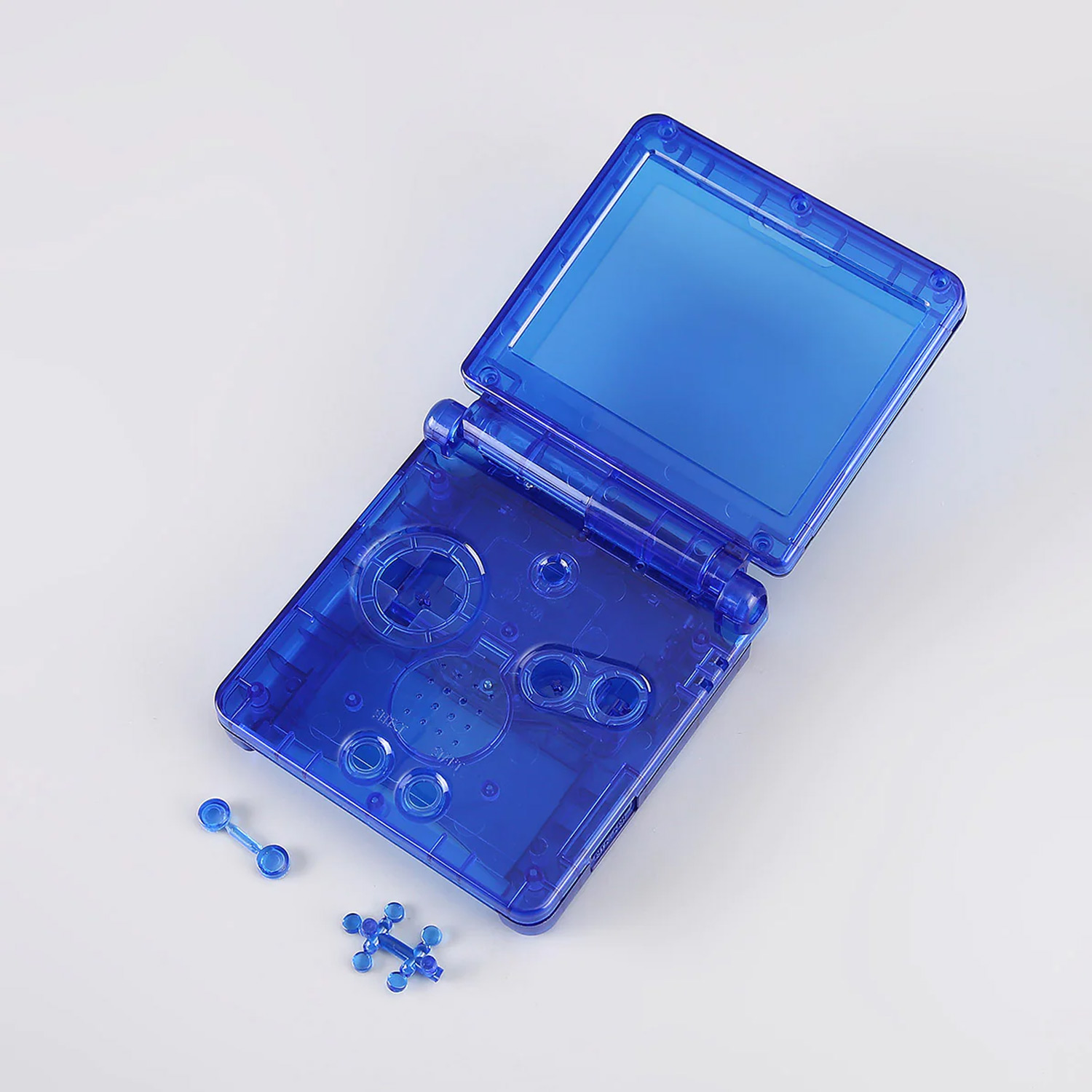 Custodia (blu trasparente a specchio) per Game Boy Advance SP