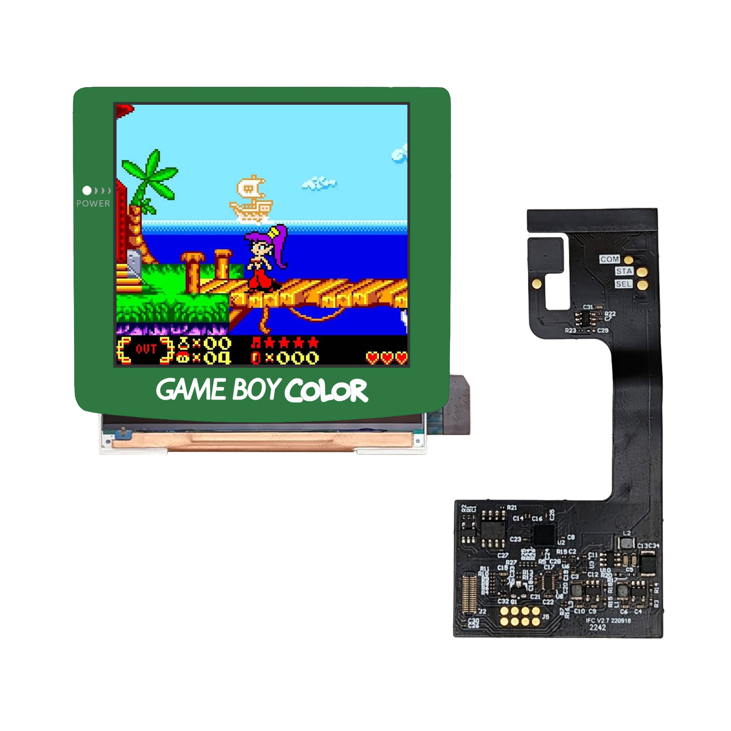 Retro Pixel 2.1 IPS (Grün) für Game Boy Color