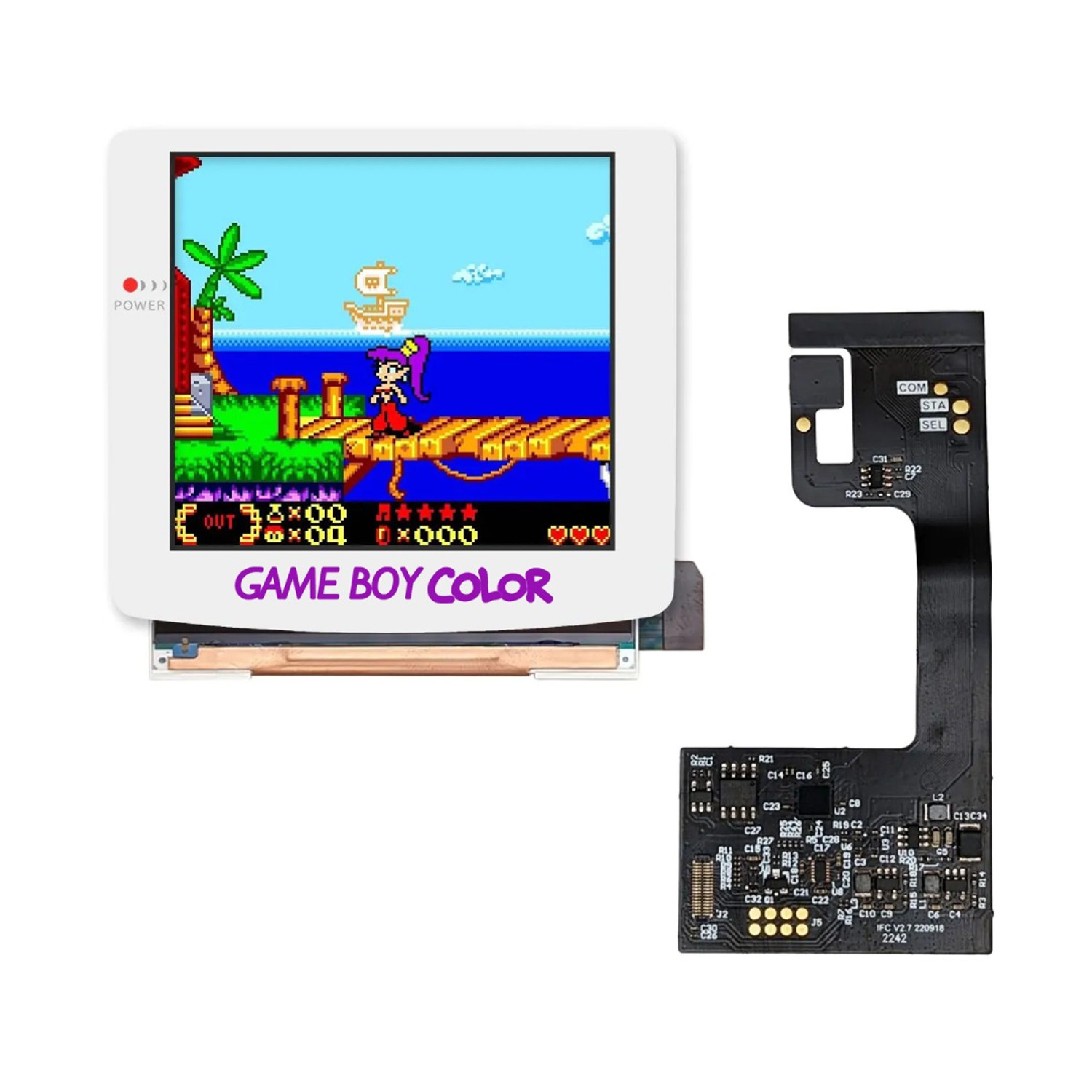 Game Boy Colour Retro Pixel 2.1 IPS (laminato bianco)