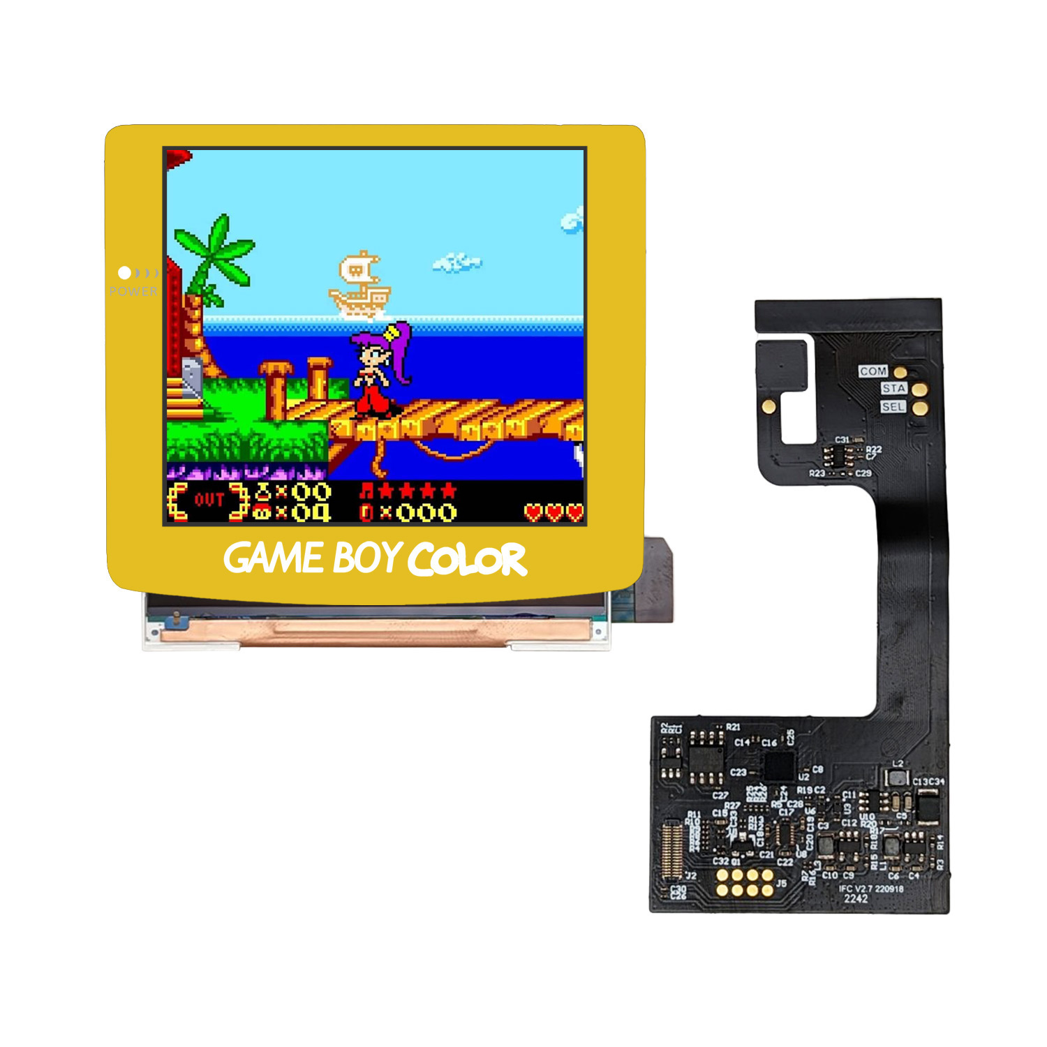 Game Boy Colour Retro Pixel 2.1 IPS (Geel)