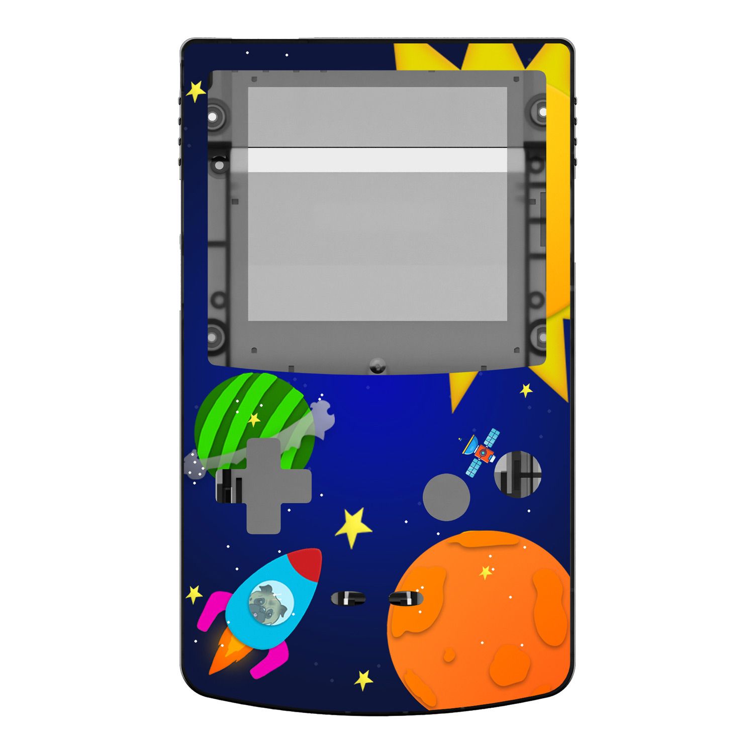 UV Print Shell IPS Q5 for Game Boy Color - SALE (Space Race)