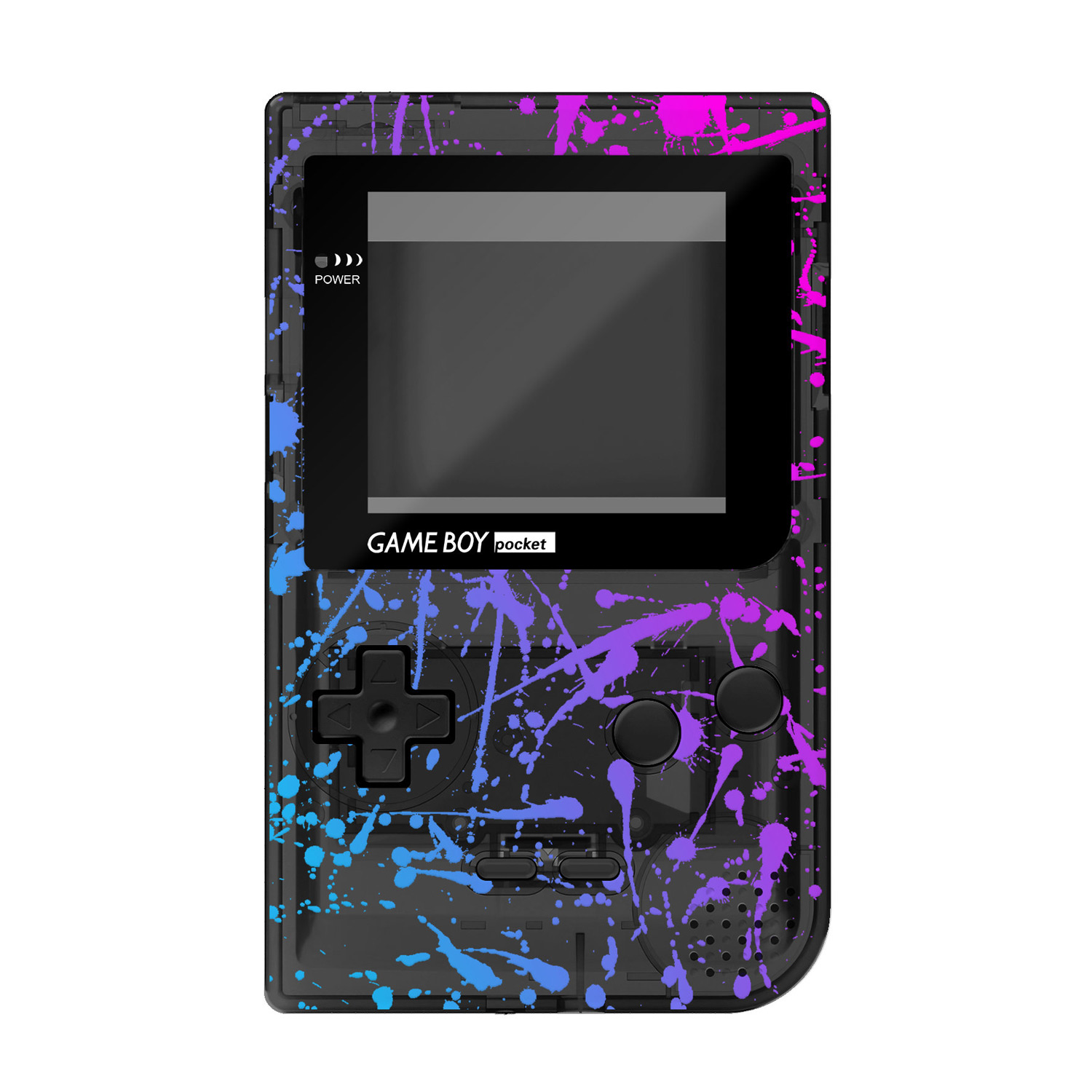 RetroSix IPS Q5 UV-Print Gehäuse Set für Game Boy Pocket (Retro Splash)