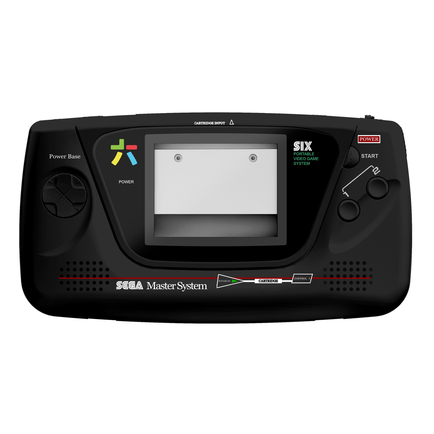 RetroSix Prestige Ersatzgehäuse Kit STEREO SPEAKER für Game Gear (Black Master System)