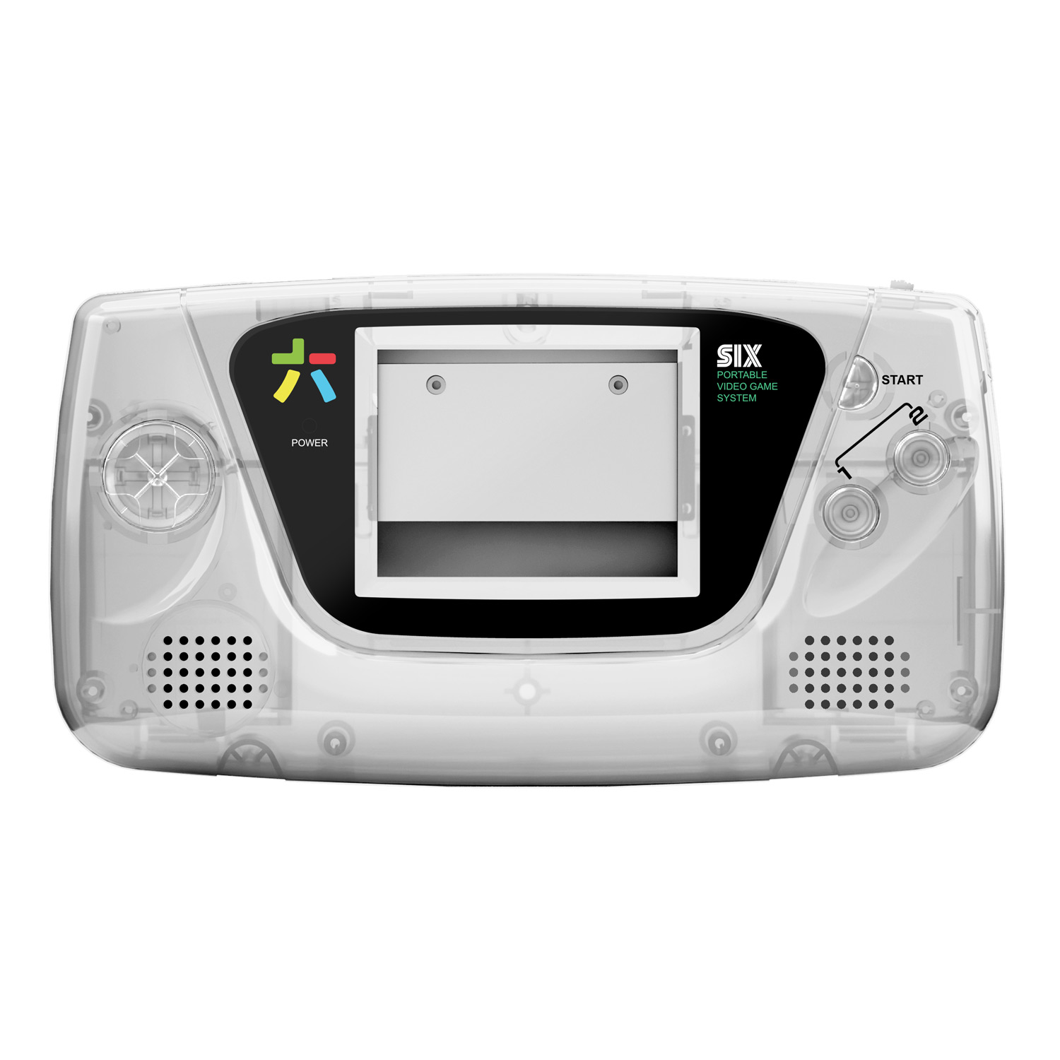 RetroSix Prestige Ersatzgehäuse Kit STEREO SPEAKER für Game Gear (Transparent)