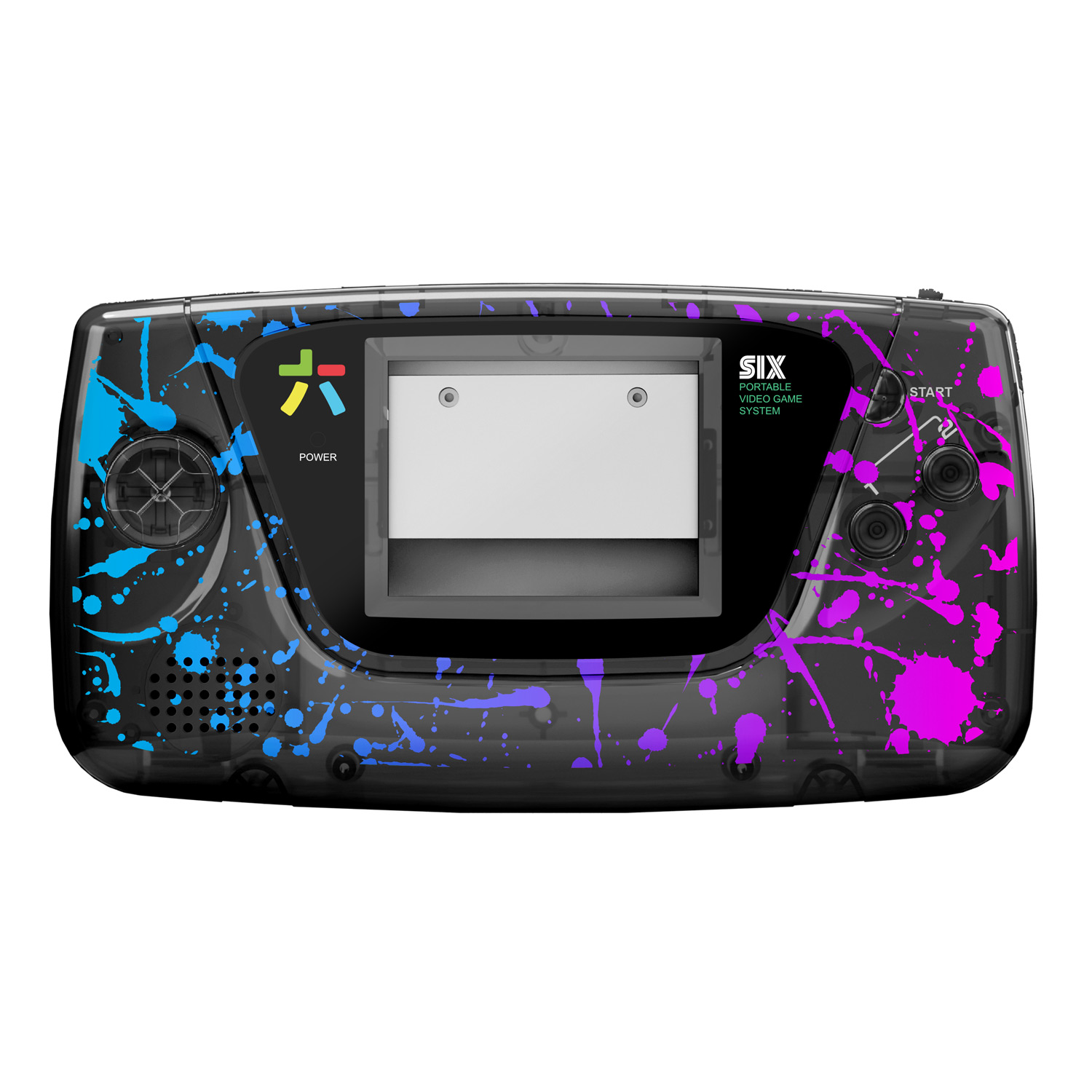 RetroSix Prestige Ersatzgehäuse Kit STEREO SPEAKER für Game Gear (Retro Splash)
