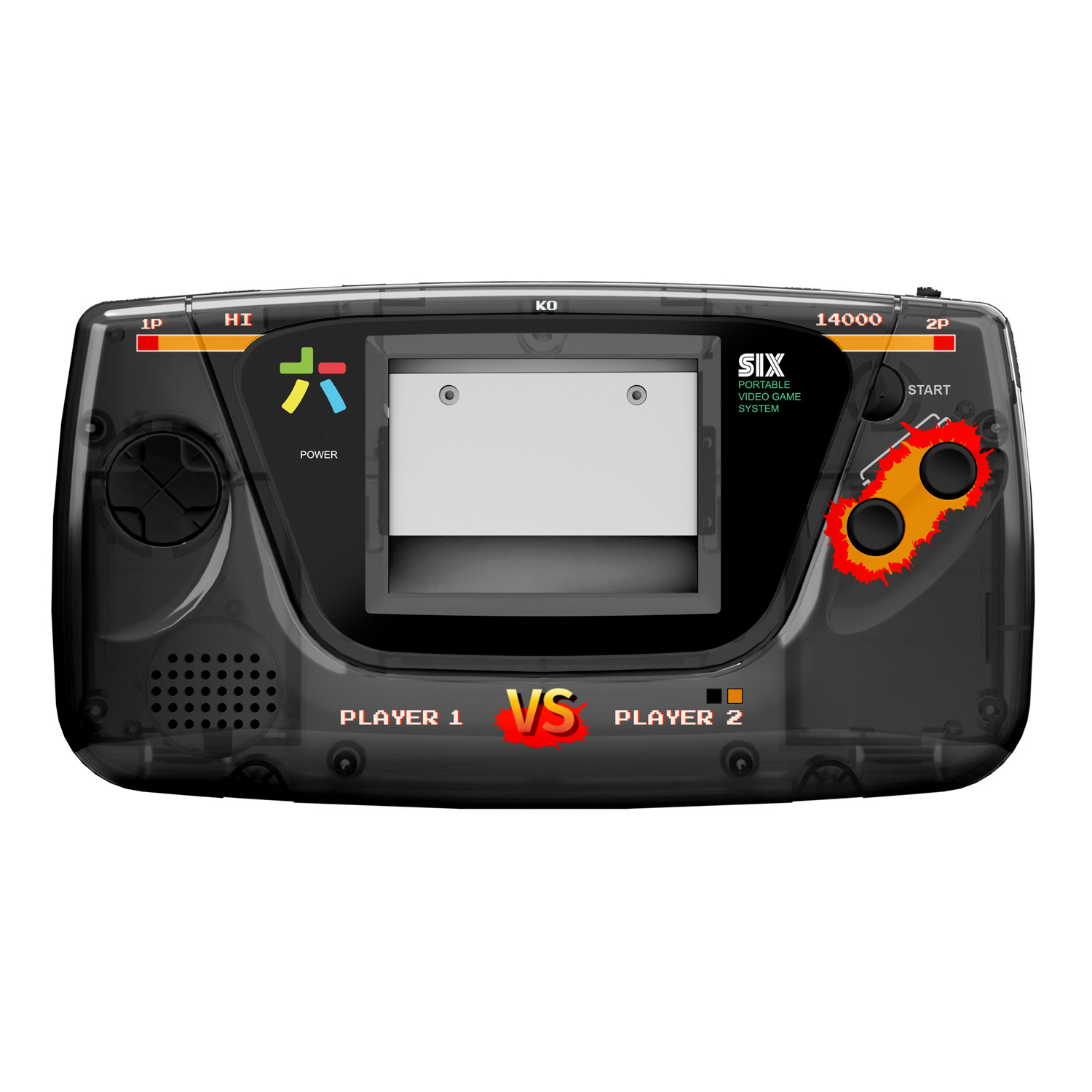 RetroSix Prestige Ersatzgehäuse Kit STEREO SPEAKER für Game Gear (Street Fighter)